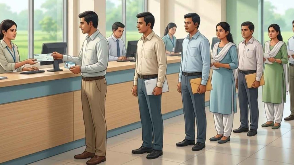 ব্যাংকের মাধ্যমে এমপিওভুক্ত শিক্ষকদের উৎসব ভাতা উত্তোলনের দৃশ্য